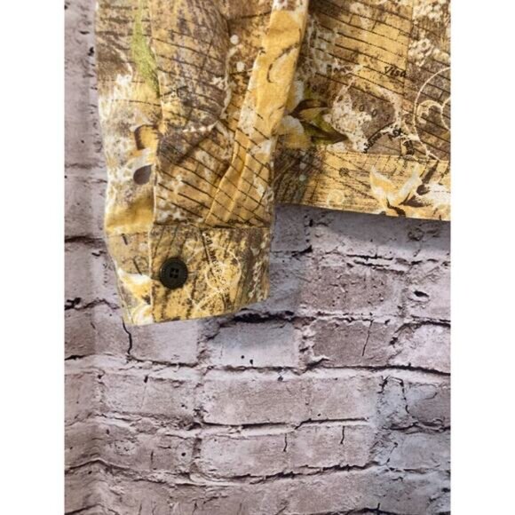 Christopher & Banks Top Womens Large Shacket Yellow Floral Button Front Linen - Picture 2 of 15